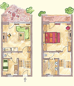 Grundriss Waldblickbungalow